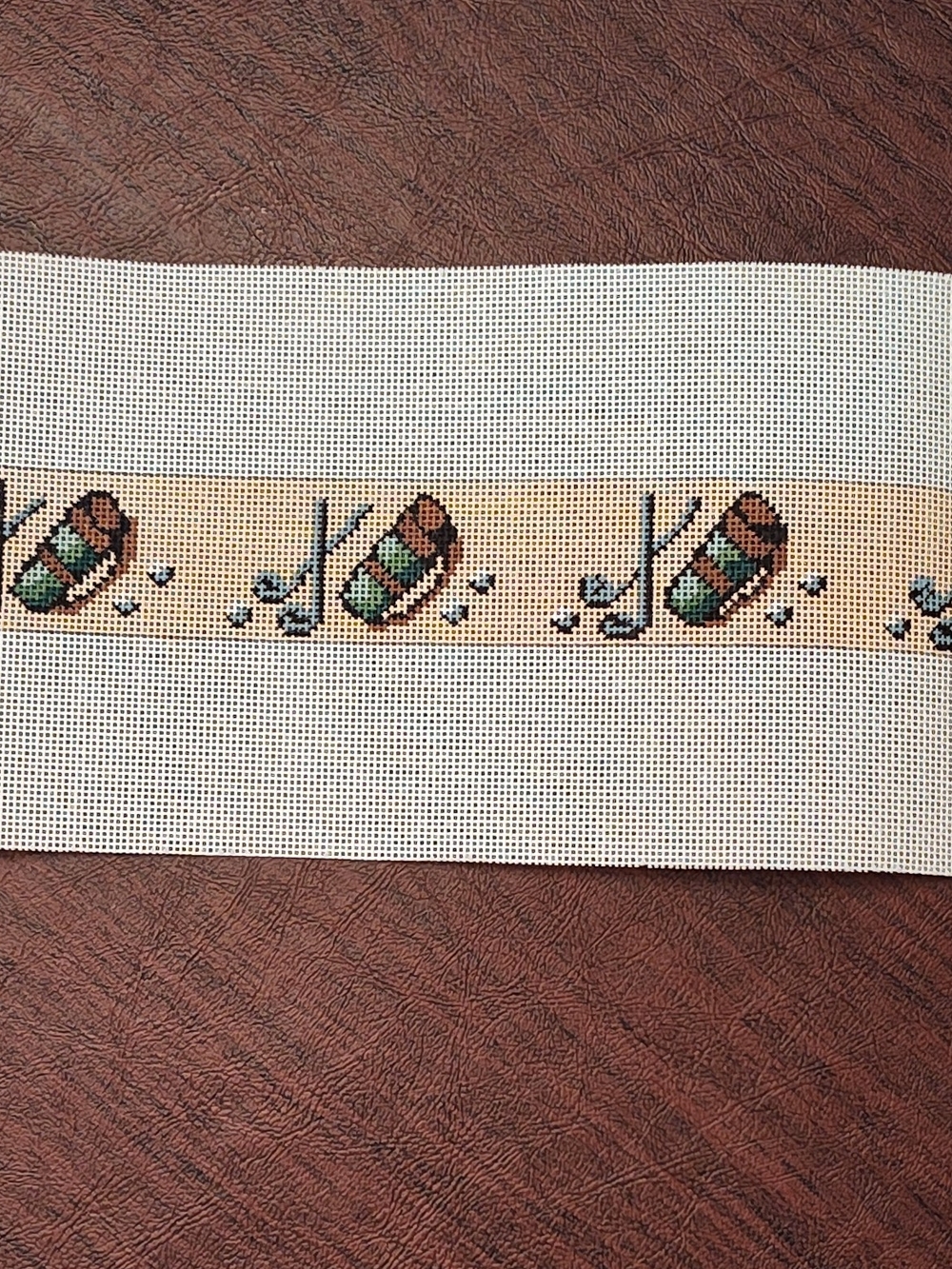 Golf Themed Belt Needlepoint Canvas